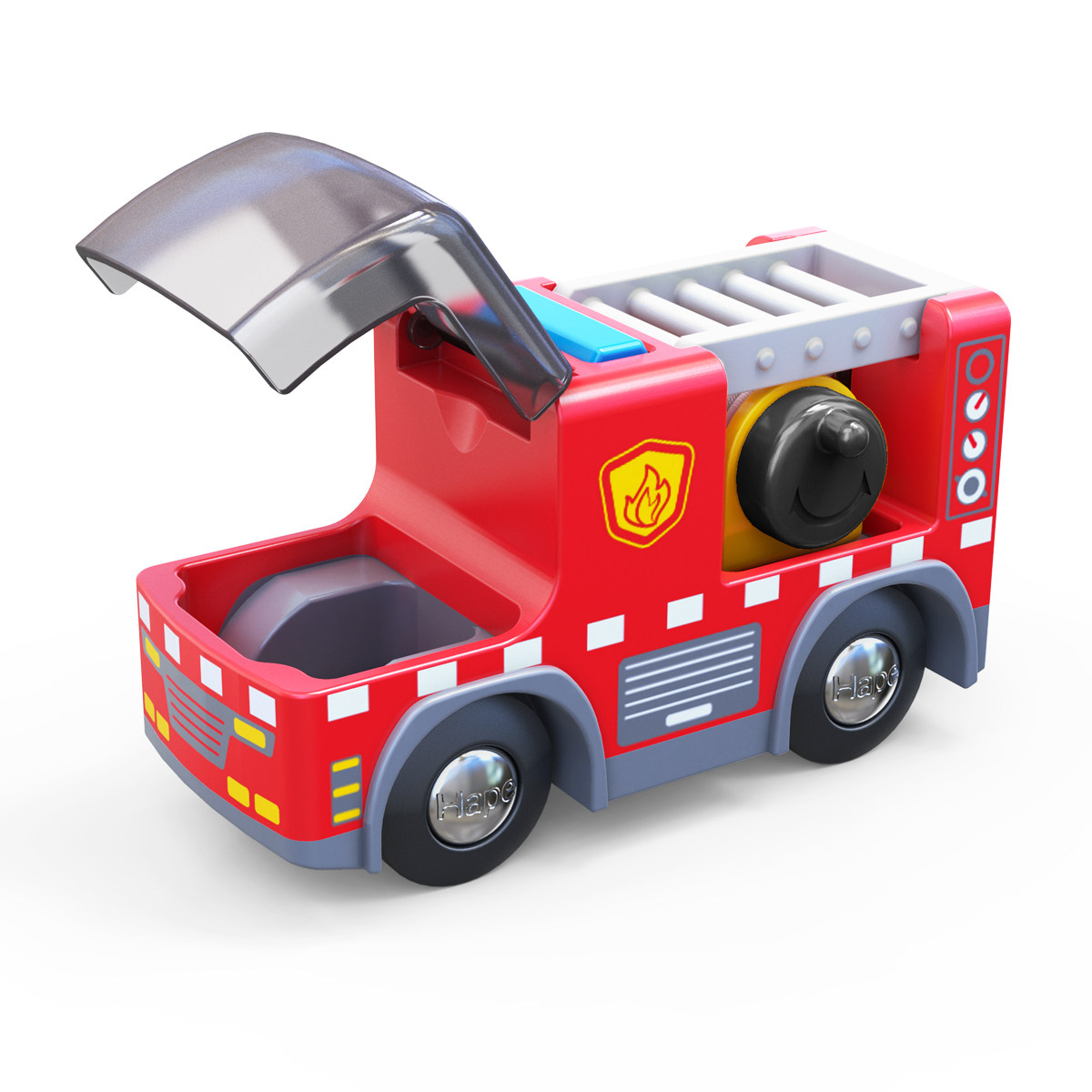 Hape警笛消防车3-6岁仿真情景模拟儿童宝宝益智互动玩具火车轨道,淘宝优惠券,粉丝福利购,淘宝优惠卷