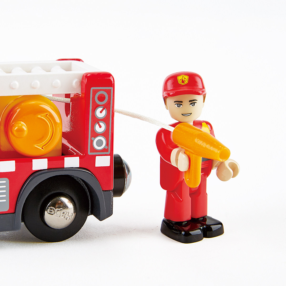 Hape警笛消防车3-6岁仿真情景模拟儿童宝宝益智互动玩具火车轨道,淘宝优惠券,粉丝福利购,淘宝优惠卷