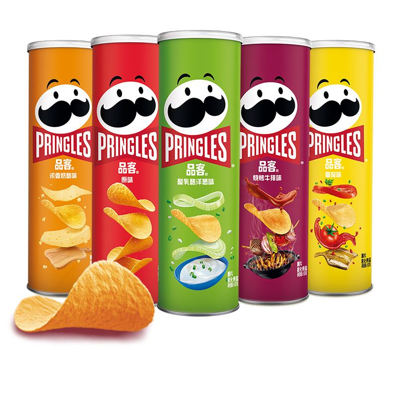 Pringles品客薯片酸乳酪洋葱味罐装膨化办公室零食休闲食品小吃