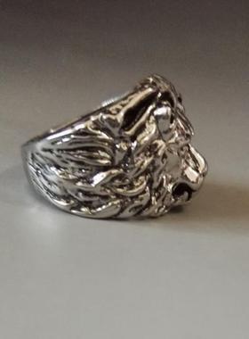 非主流夸张钛钢狮子朋克风戒指