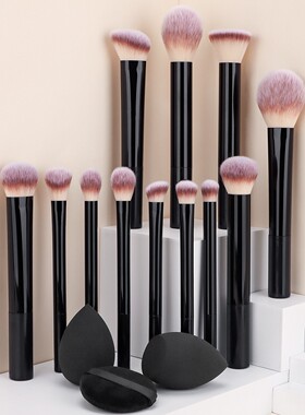 12Pcs Makeup Brush Set with Beauty Sponge & Powder Puff