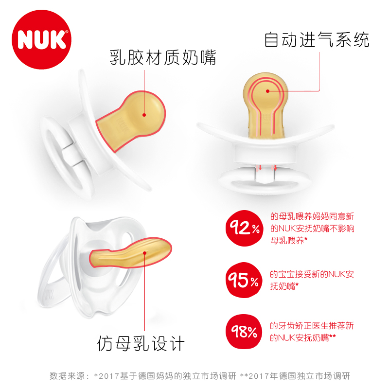 nuk迪士尼乳胶安抚小熊维尼奶嘴 NUK奶嘴/安抚奶嘴