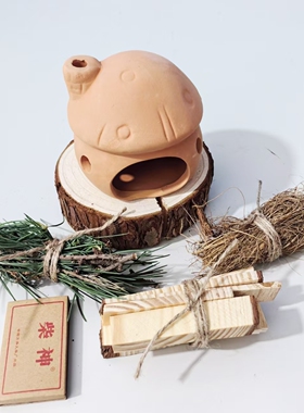 人间烟火手作燃熏小壁炉香薰秘鲁圣木草仗陶瓷燃香盘托盘架