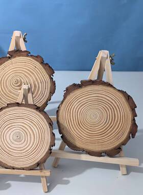 原木片圆木片幼儿园diy手绘画实木松木年轮片背景墙装饰手工材料