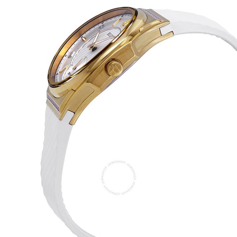 Bulova Curv 银白色表盘女士指针式不锈钢时尚欧美手表 98R237 - 图0