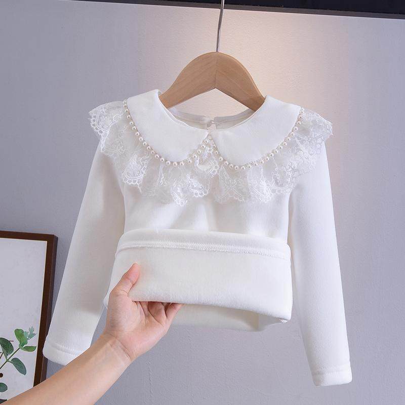 女童加绒打底衫秋冬2025新款儿童娃娃领女孩内搭长袖卫衣加厚上衣,淘宝优惠券,粉丝福利购,淘宝优惠卷