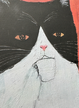 喝红酒咖啡猫挂画小众