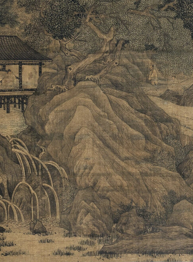 唐寅 碧山琪树图 山水立轴 国画装裱 墙面装饰 纸本绢布 微喷复制