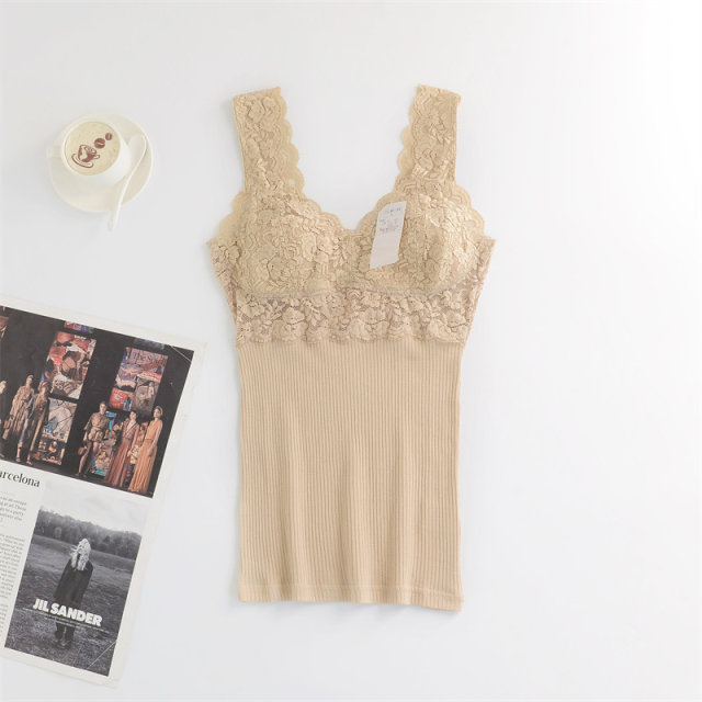 100% ribbed vest ຝ້າຍທີ່ມີຈອກອ່ອນດ້ານໃນ pajama top
