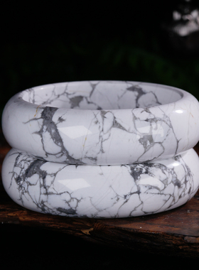 福子珠宝直播白松天然玉石矿镶嵌圆条大宽手镯宝石彩色文玩礼物女