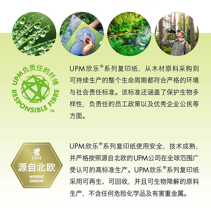 UPM欣乐70gA4喷墨打印复印纸进口草稿白纸80gA3单包500张整箱包邮-图1