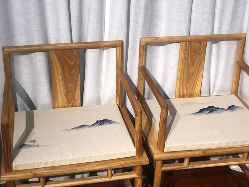 罗汉床垫五件套实木沙发123组合坐垫套中式茶台椅垫禅意手绘棉麻 - 图2