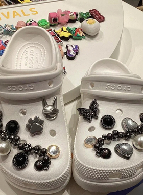 适配于crocs鞋花洞洞鞋卡骆驰黑泡芙金属鞋花扣智必星檀健次同款