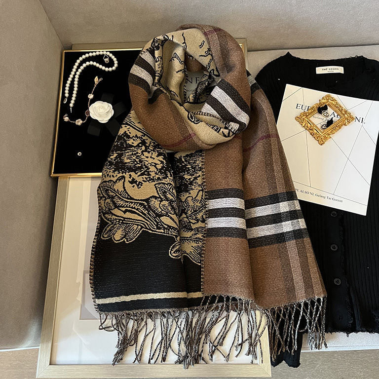 经典欧美风加厚格子战马双面仿羊绒围巾女冬季流苏保暖大披肩围脖,淘宝优惠券,粉丝福利购,淘宝优惠卷