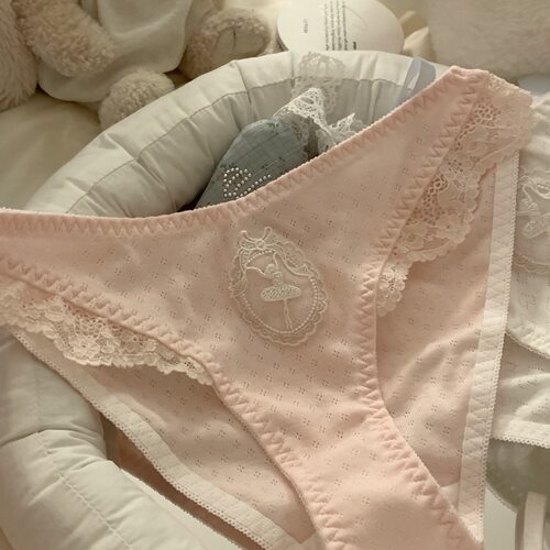 舒适感女士内裤甜系风纯色少女感低腰舒适棉质三角内裤学生平价 - 图0