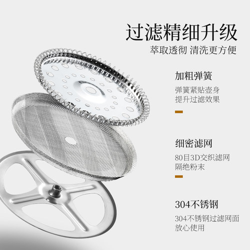 捷安玺法压壶手冲咖啡壶套装冷萃咖啡过滤器家用手磨泡茶冲煮茶器 - 图3