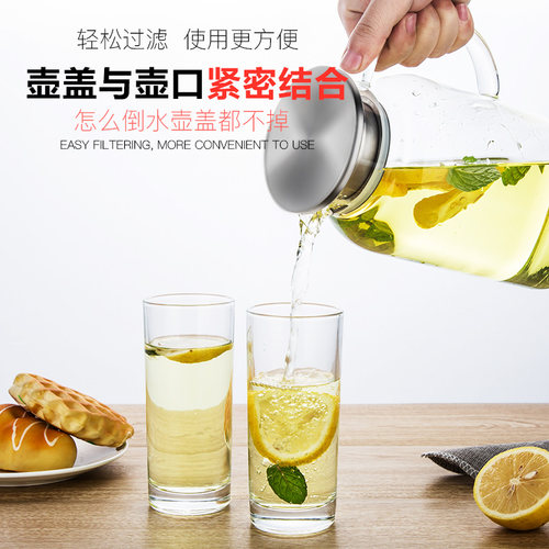 冰箱冷水壶玻璃耐热高温家用凉白开水杯茶壶套装扎壶大容量凉水壶-图2