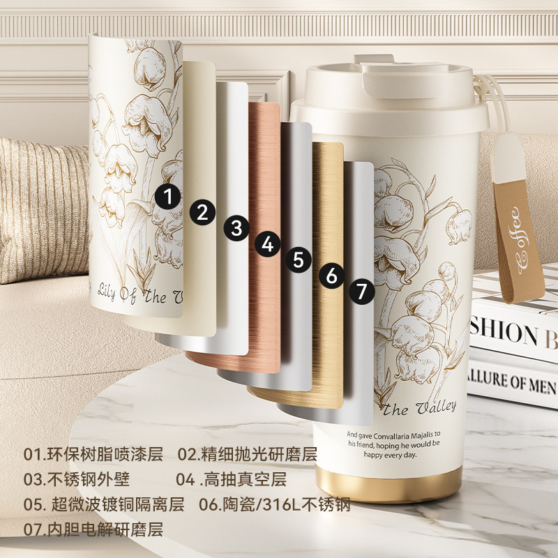 捷安玺保温杯陶瓷内胆咖啡杯外出便携水杯女生高颜值随行吸管杯子,淘宝优惠券,粉丝福利购,淘宝优惠卷