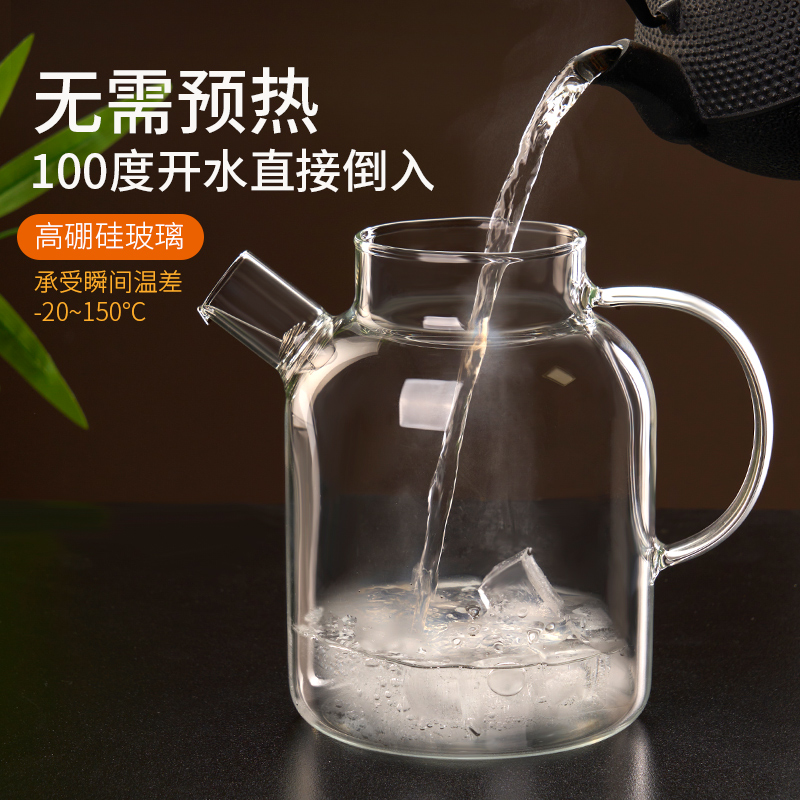 冬天围炉煮茶玻璃壶泡茶专用壶家用炭烧水壶明火电陶炉煮茶花茶壶 - 图1