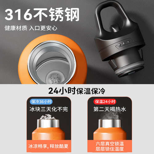 捷安玺一键开盖保温杯2026新款车载茶杯单手速开水杯男士316杯子 - 图1