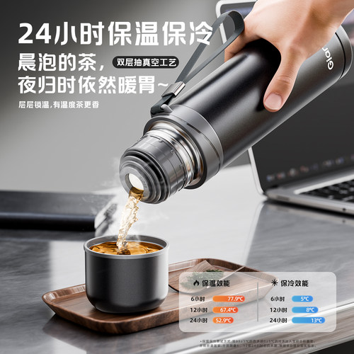 捷安玺保温杯男款公职人员高档水杯2025新款车载商务专用泡茶杯子 - 图1