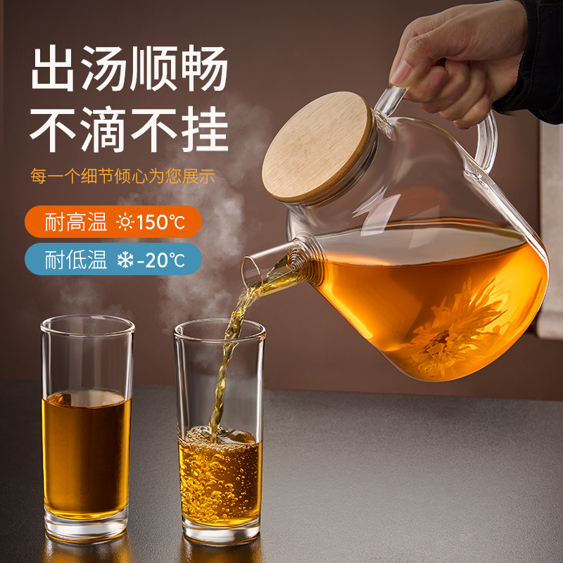 冬天围炉煮茶玻璃壶泡茶专用壶家用炭烧水壶明火电陶炉煮茶花茶壶 - 图2