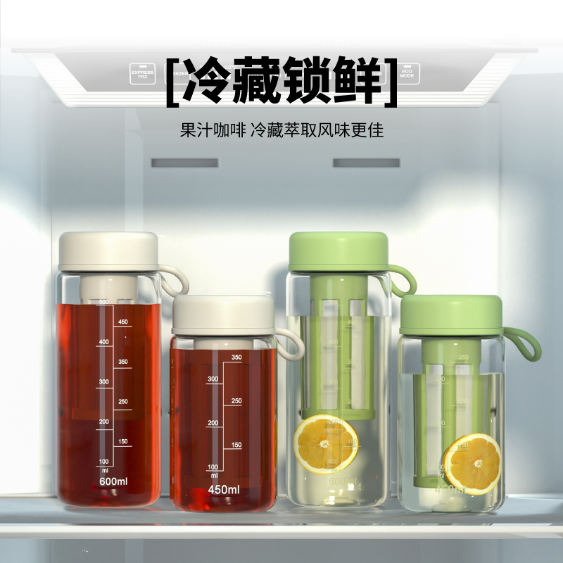 捷安玺咖啡冷萃杯水杯女生高颜值便携夏天塑料泡茶杯新款2025杯子