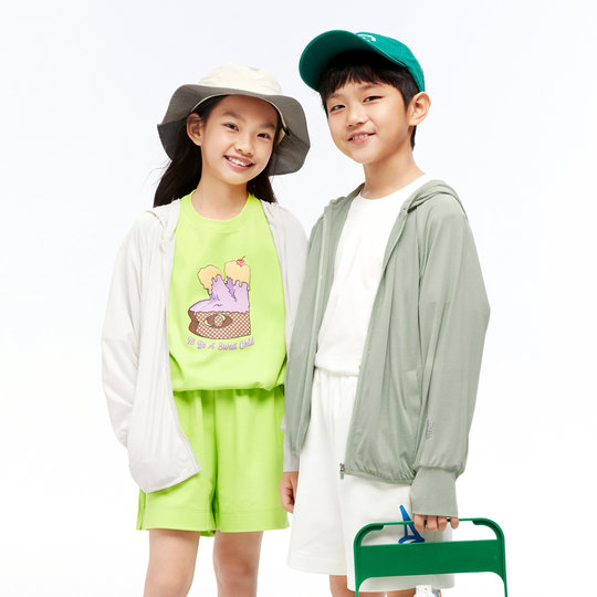 Chaqueta con capucha de punto y niñas de Anel 2024 Summer NUEVO TOP de protección solar al estilo nacional de deportes informales