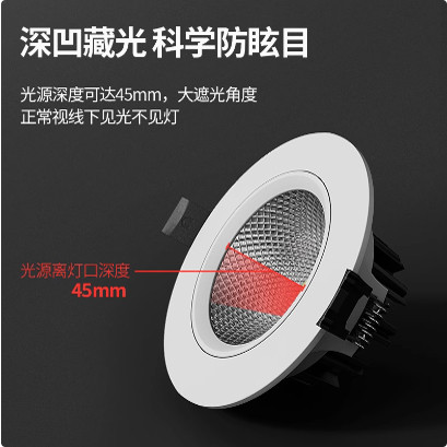 射灯LED天花灯家用嵌入式服装店cob筒灯背景墙孔灯商用聚光牛眼灯 - 图0
