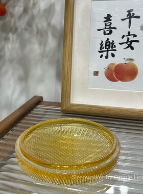 年轮｜轻奢风条纹齿轮烛盘杯垫加厚茶托隔热玻璃垫