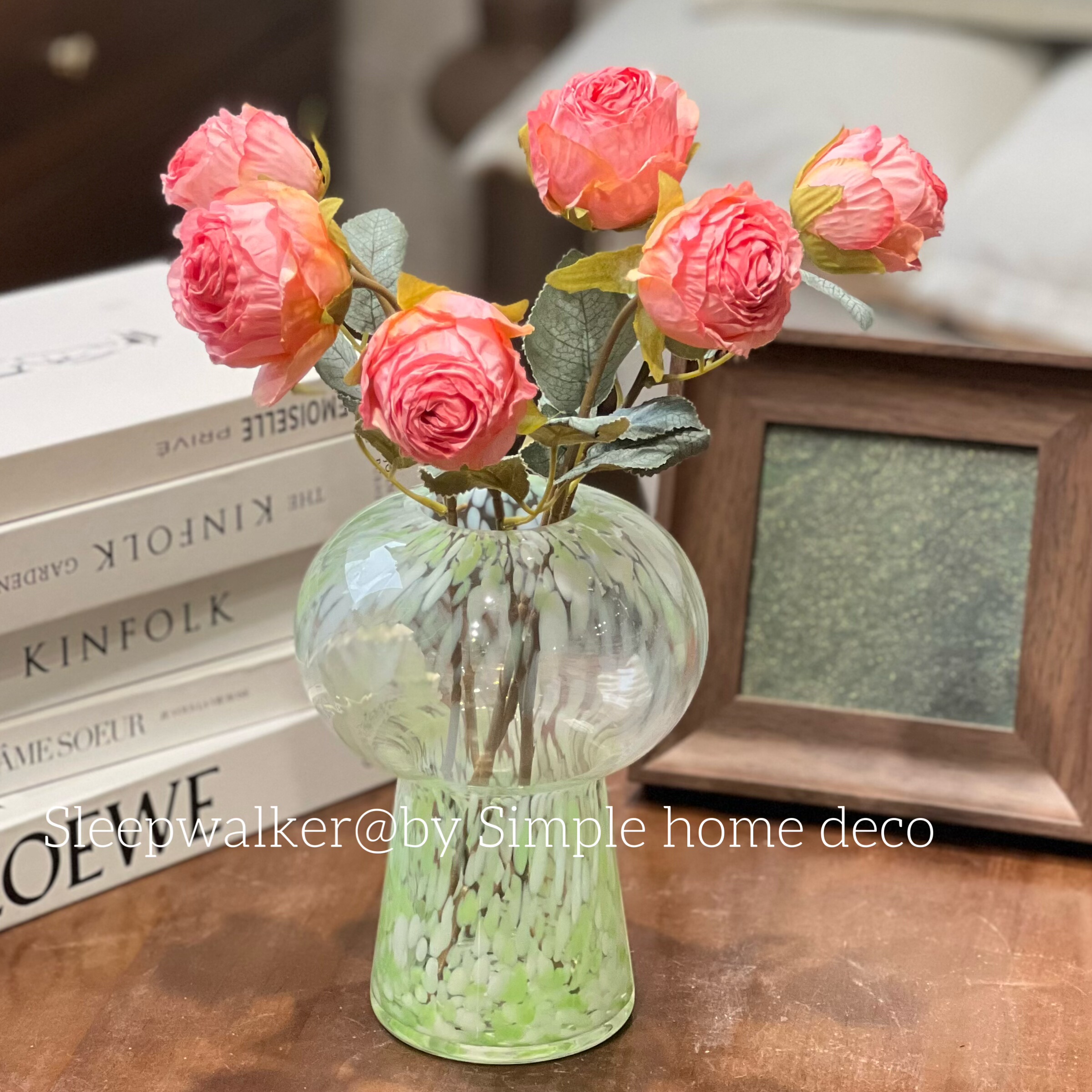 青柠苏打｜青纹花瓶小户型客厅桌面新中式轻奢玻璃插花器装饰摆件,淘宝优惠券,粉丝福利购,淘宝优惠卷