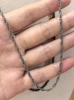 纯钛2.5mm项链麻花链防敏不脱色