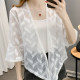 Lace shawl hollow chiffon cardigan jacket blouse ຂອງແມ່ຍິງ