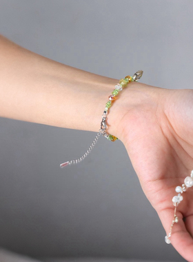 森系绿色蝴蝶叶子手链