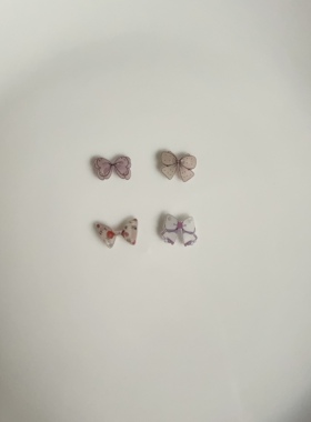 蝴蝶结装饰品纽扣手工布艺装饰扣美甲立体配件不织布钉扣