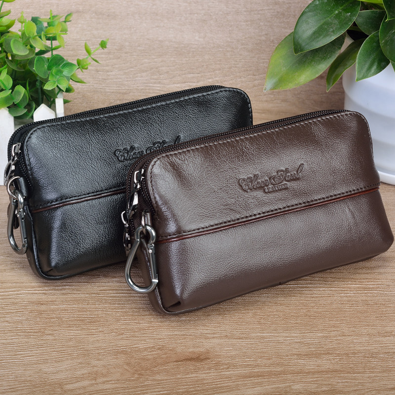 男士真皮手机腰包牛皮穿皮带6.6寸6.5寸手机包横款小手拿包多功能,淘宝优惠券,粉丝福利购,淘宝优惠卷