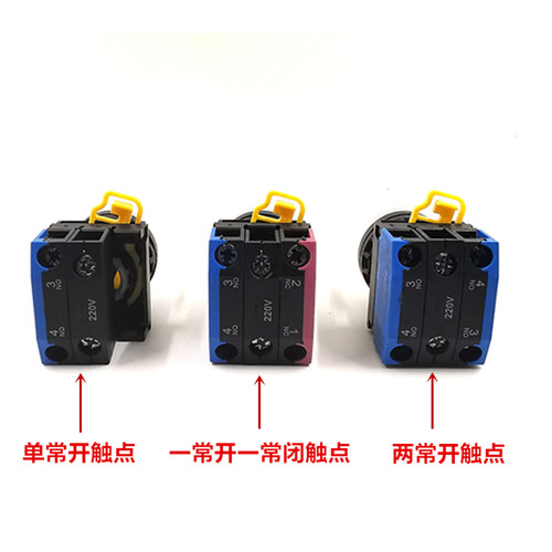 一佳按钮开关YJ139-LA38M-10DN/11DNZS带灯自复位启动锁开关22mm - 图2