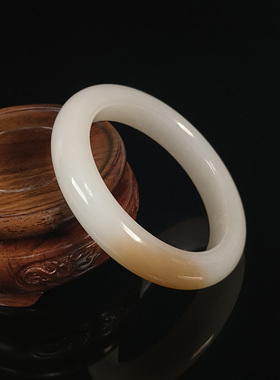 和田玉羊脂白玉手镯（带糖平安镯）内径56.8mm 25091700055