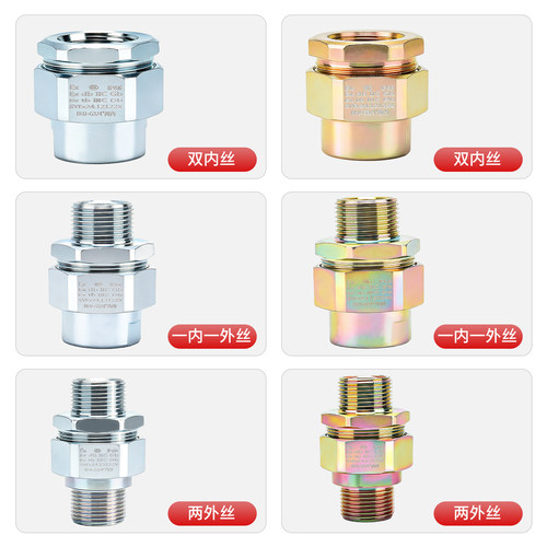 BHJ防爆活接头3/4碳钢镀锌镀白对丝接头NPT内丝接头转接头管接头 - 图1