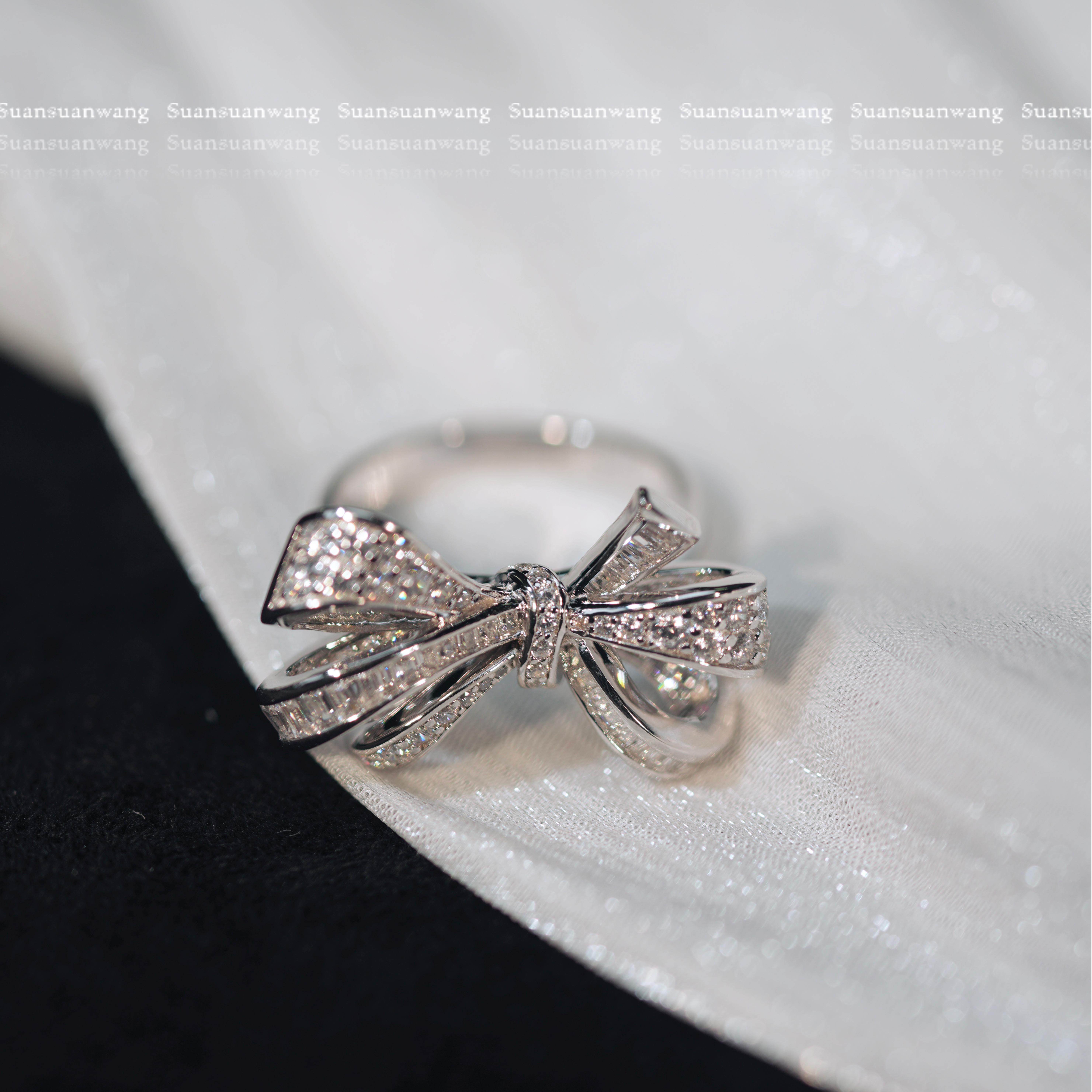 重工珠宝·GF「BOW」蝴蝶结项链戒指手链满钻奢华s925厚镀18k金,淘宝优惠券,粉丝福利购,淘宝优惠卷