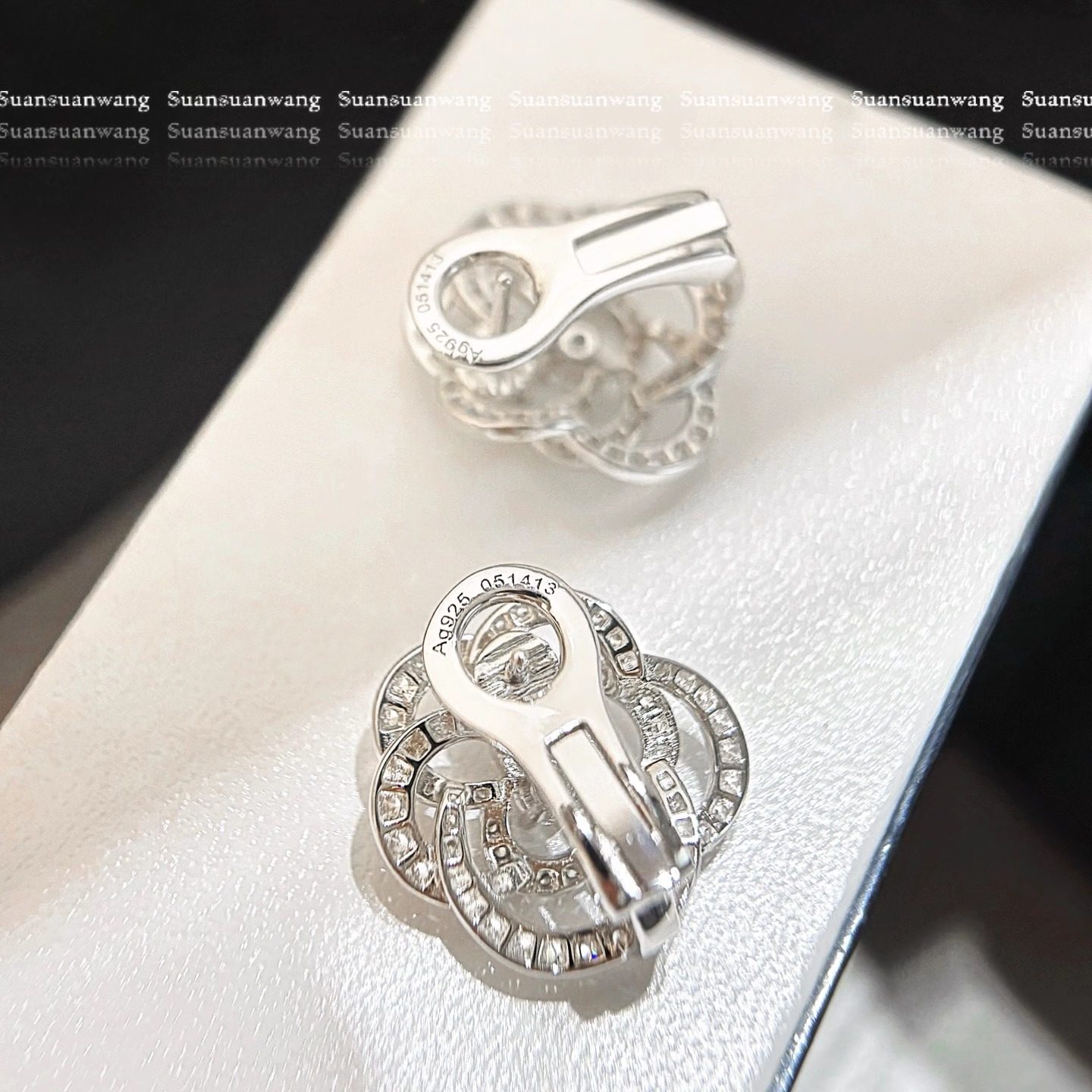 「Camelia」高定！满钻山茶花项链耳钉耳环镂空新款925银奢华珠宝,淘宝优惠券,粉丝福利购,淘宝优惠卷