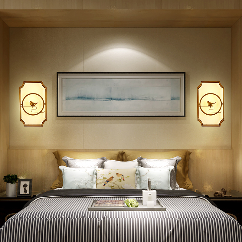 新中式复古创意小鸟台灯客厅书房房间卧室床头中国风立灯落地灯 - 图2