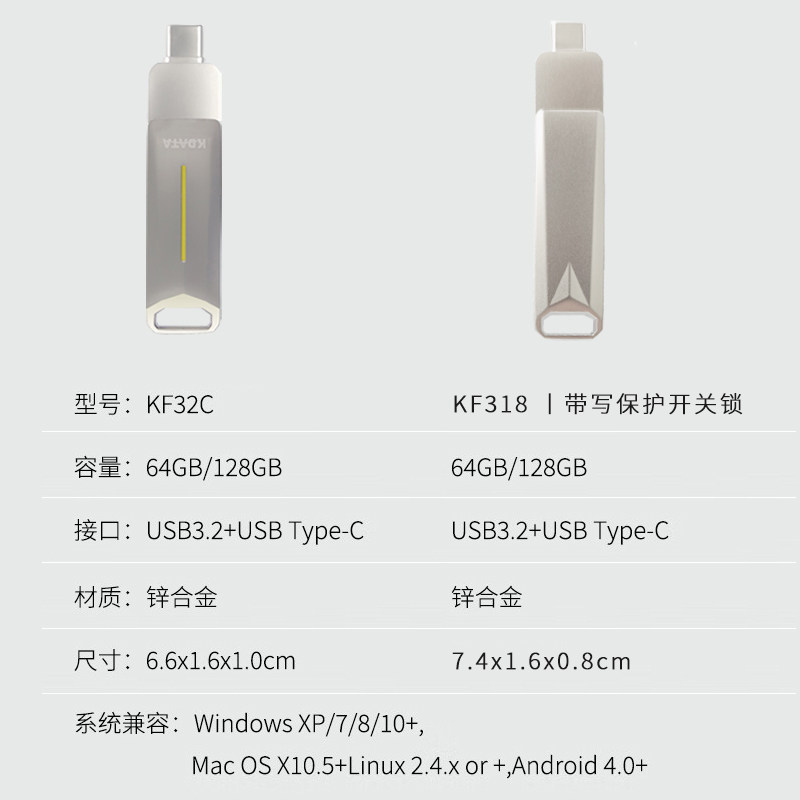 type-c双接口U盘手机电脑两用USB3.2高速闪存优盘写入保护开关锁,淘宝优惠券,粉丝福利购,淘宝优惠卷