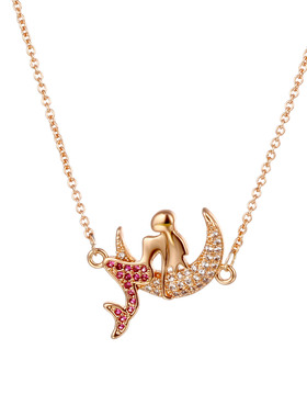 女性玫瑰金生日礼物锁骨链细链