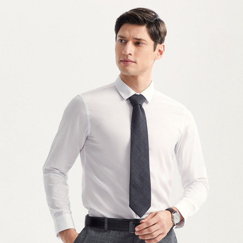 柒牌秋季新品男士长袖衬衫正装纯色 柒牌衬衫