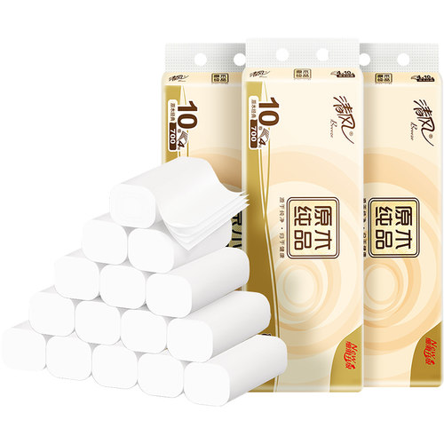 【李昀锐同款】清风原木无芯手纸家用4层40卷餐巾纸厕纸实惠 - 图3