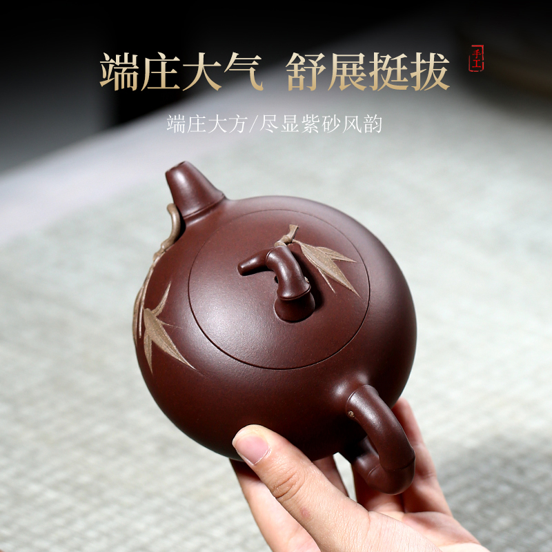 宜兴紫砂壶西施壶纯全手工泡茶壶功夫茶具家用正宗套装 圆竹西施 - 图2