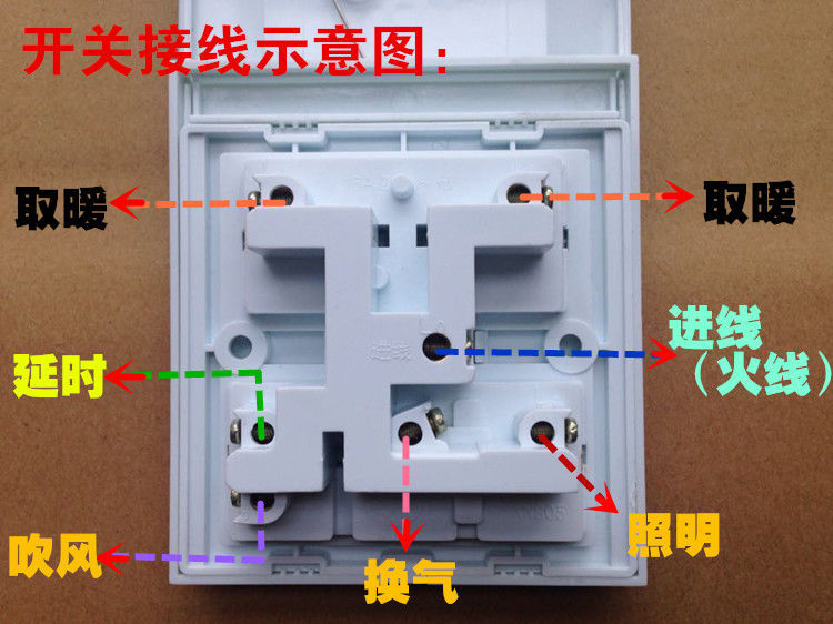 新款一体浴霸集成吊顶通用16A吹风滑盖开关延时五合一风暖5开86型 - 图2