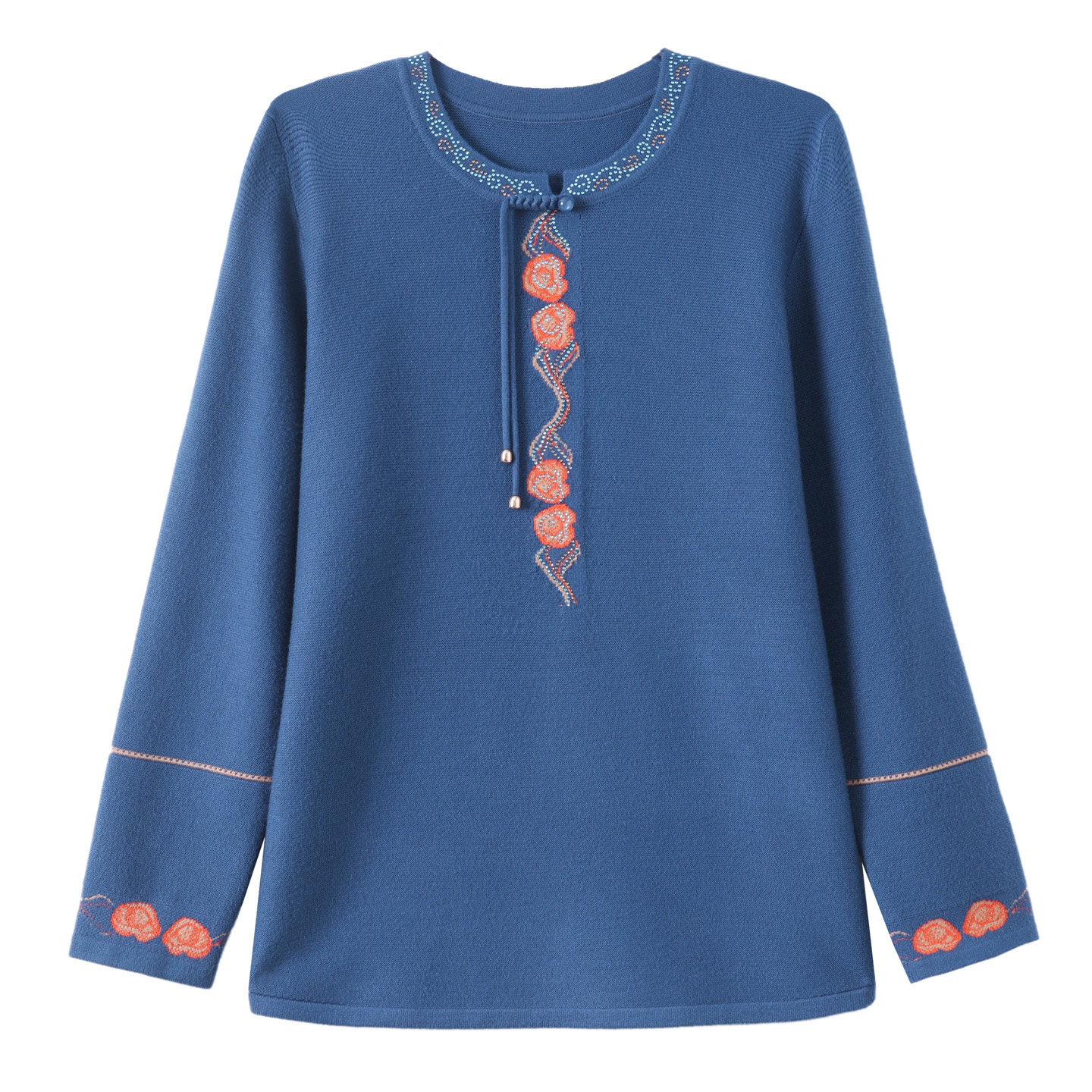 洋气中老年妈妈秋冬新中式羊毛衫加肥加大码女装宽松遮肚羊绒上衣,淘宝优惠券,粉丝福利购,淘宝优惠卷