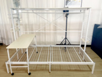 Combined bed with desk integrated loft bed student staff dormitory apartment bed single bed wrought iron bed